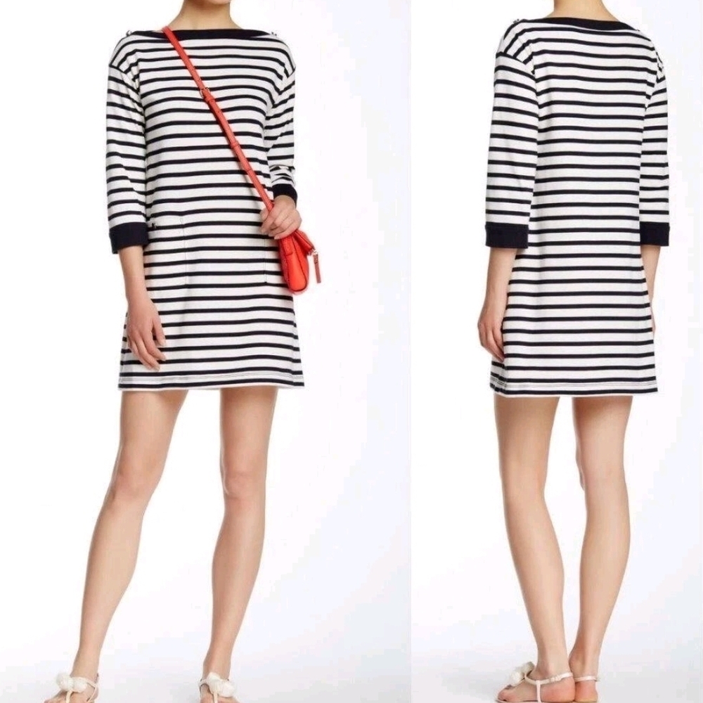 Kate Spade Black and White Striped Mini Dress